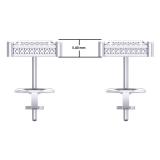 0.15 Carat (ctw) Sterling Silver Round White Diamond Prong Set Square Shaped Stud Earrings