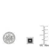 0.15 Carat (ctw) Sterling Silver Round White Diamond Prong Set Square Shaped Stud Earrings
