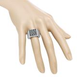 0.50 Carat (ctw) Sterling Silver Round Blue Diamond Men's Wedding Anniversary Band 1/2 CT