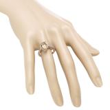 2.20 Carat (ctw) 14K Rose Gold Pear Cut Morganite & Round Cut White Diamond Ladies Bridal Halo Engagement Ring