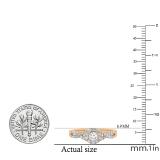 0.50 Carat (ctw) 14K Rose Gold Round Diamond Ladies Engagement Halo Style Swirl Split Shank Bridal Ring 1/2 CT