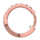 0.65 Carat (ctw) 18K Rose Gold Round Cut White Diamond Ladies Huggies Hoop Earrings