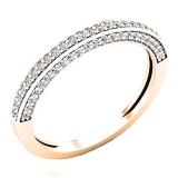 0.32 Carat (ctw) 10K Rose Gold Round White Diamond Ladies Bridal Wedding Band 1/3 CT