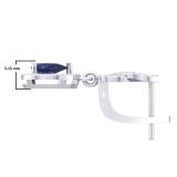 1.30 Carat (ctw) 10K White Gold Pear Cut Blue Sapphire & Round Cut White Diamond Ladies Halo Style Dangling Drop Earrings