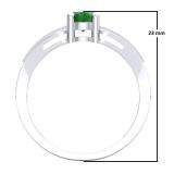 0.85 Carat (ctw) 10K White Gold Oval Emerald & Round White Diamond Ladies Bridal Engagement Ring