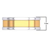 18K White & Yellow Gold Two Tone Polished Shiny Comfort Fit Men's Ring Wedding Band