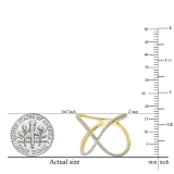 0.30 Carat (ctw) 14K Yellow Gold Round Diamond Ladies Anniversary Wedding Band Criss Cross X Geometric Ring 1/3 CT