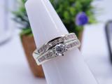 IGI Certified Round White Diamond Tapered Shank Wedding Ring Set for Women (1 ctw, Color I-J, Clarity I2-I3) in 10K White Gold