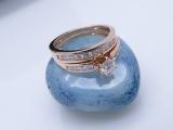 DGLA Certified Round White Diamond Tapered Shank Wedding Ring Set for Women (1 ctw, Color I-J, Clarity I1-I2) in 18K Rose Gold