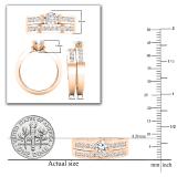 DGLA Certified Round White Diamond Tapered Shank Wedding Ring Set for Women (1 ctw, Color I-J, Clarity I1-I2) in 18K Rose Gold