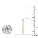 0.85 Carat (ctw) 10K Rose Gold Round Cut White Diamond Ladies Hoop Earrings 3/4 CT