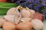 0.85 Carat (ctw) 10K Yellow Gold Round Cut White Diamond Ladies Hoop Earrings 3/4 CT