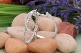 0.85 Carat (ctw) 14K White Gold Round Cut White Diamond Ladies Hoop Earrings 3/4 CT