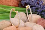 0.85 Carat (ctw) 14K Yellow Gold Round Cut White Diamond Ladies Hoop Earrings 3/4 CT