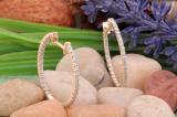 0.85 Carat (ctw) 18K Rose Gold Round Cut White Diamond Ladies Hoop Earrings 3/4 CT
