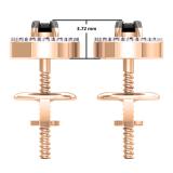 0.25 Carat (Ctw) 10K Rose Gold Round Black & White Diamond Ladies Halo Style Stud Earrings 1/4 CT