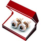 0.25 Carat (Ctw) 10K Rose Gold Round Black & White Diamond Ladies Halo Style Stud Earrings 1/4 CT
