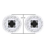 0.25 Carat (Ctw) 10K White Gold Round Black & White Diamond Ladies Halo Style Stud Earrings 1/4 CT