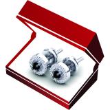 0.25 Carat (Ctw) 10K White Gold Round Black & White Diamond Ladies Halo Style Stud Earrings 1/4 CT