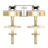 0.25 Carat (Ctw) 10K Yellow Gold Round Black & White Diamond Ladies Halo Style Stud Earrings 1/4 CT