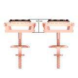 0.60 Carat (ctw) 10K Rose Gold Round Cut Champagne & White Diamond Square Shaped Stud Earrings