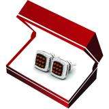 0.60 Carat (ctw) 10K White Gold Round Cut Champagne & White Diamond Square Shaped Stud Earrings