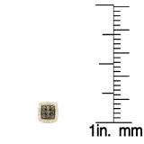 0.60 Carat (ctw) 14K Yellow Gold Round Cut Champagne & White Diamond Square Shaped Stud Earrings