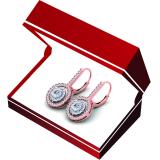2.20 Carat (Ctw) 10K Rose Gold Round Cut Diamond Ladies Halo Style Dangling Drop Earrings