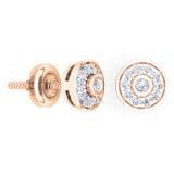 0.20 Carat (Ctw) 10K Rose Gold Round Cut Diamond ladies Circle Stud Earrings