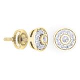 0.20 Carat (Ctw) 10K Yellow Gold Round Cut Diamond ladies Circle Stud Earrings
