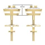 0.20 Carat (Ctw) 10K Yellow Gold Round Cut Diamond ladies Circle Stud Earrings