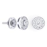 0.20 Carat (Ctw) 18K White Gold Round Cut Diamond ladies Circle Stud Earrings