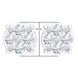 0.45 Carat (Ctw) 10K White Gold Round Cut White Diamond Ladies Cluster Stud Earrings