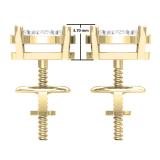 0.45 Carat (Ctw) 10K Yellow Gold Round Cut White Diamond Ladies Cluster Stud Earrings