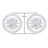 0.50 Carat (ctw) 10K White Gold White Diamond Ladies Cluster Flower Stud Earrings 1/2 CT
