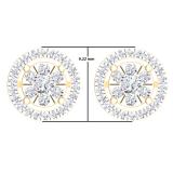 0.50 Carat (ctw) 10K Yellow Gold White Diamond Ladies Cluster Flower Stud Earrings 1/2 CT