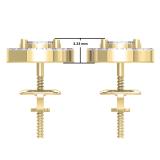 0.50 Carat (ctw) 10K Yellow Gold White Diamond Ladies Cluster Flower Stud Earrings 1/2 CT