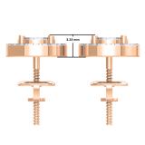 0.50 Carat (ctw) 18K Rose Gold White Diamond Ladies Cluster Flower Stud Earrings 1/2 CT