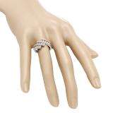 1.25 Carat (Ctw) 10K White Gold Round Champagne & White Diamond Ladies Bypass Fashion Right Hand Ring