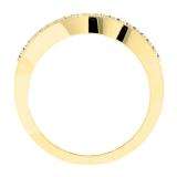 1.25 Carat (Ctw) 10K Yellow Gold Round Champagne & White Diamond Ladies Bypass Fashion Right Hand Ring