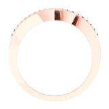 1.25 Carat (Ctw) 18K Rose Gold Round Champagne & White Diamond Ladies Bypass Fashion Right Hand Ring