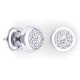 0.20 Carat (Ctw) 10K White Gold Round White Diamond Ladies Cluster Stud Earrings 1/4 CT