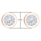 0.20 Carat (Ctw) 14K Rose Gold Round White Diamond Ladies Cluster Stud Earrings 1/4 CT