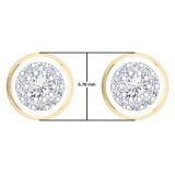 0.20 Carat (Ctw) 18K Yellow Gold Round White Diamond Ladies Cluster Stud Earrings 1/4 CT