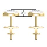 0.20 Carat (Ctw) 18K Yellow Gold Round White Diamond Ladies Cluster Stud Earrings 1/4 CT