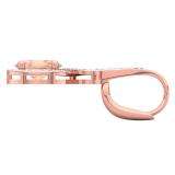 1.65 Carat (Ctw) 14K Rose Gold Oval Morganite & Round White Diamond Ladies Infinity Dangling Drop Earrings