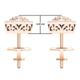 0.30 Carat (Ctw) 14K Rose Gold White Diamond Ladies Cluster Flower Stud Earrings 1/3 CT