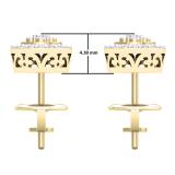 0.30 Carat (Ctw) 14K Yellow Gold White Diamond Ladies Cluster Flower Stud Earrings 1/3 CT