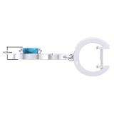 3.60 Carat (Ctw) 10K White Gold Oval Cut Blue Topaz & Round Cut White Diamond Ladies Pear Shaped Dangling Drop Earrings