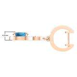 3.60 Carat (Ctw) 18K Rose Gold Oval Cut Blue Topaz & Round Cut White Diamond Ladies Pear Shaped Dangling Drop Earrings